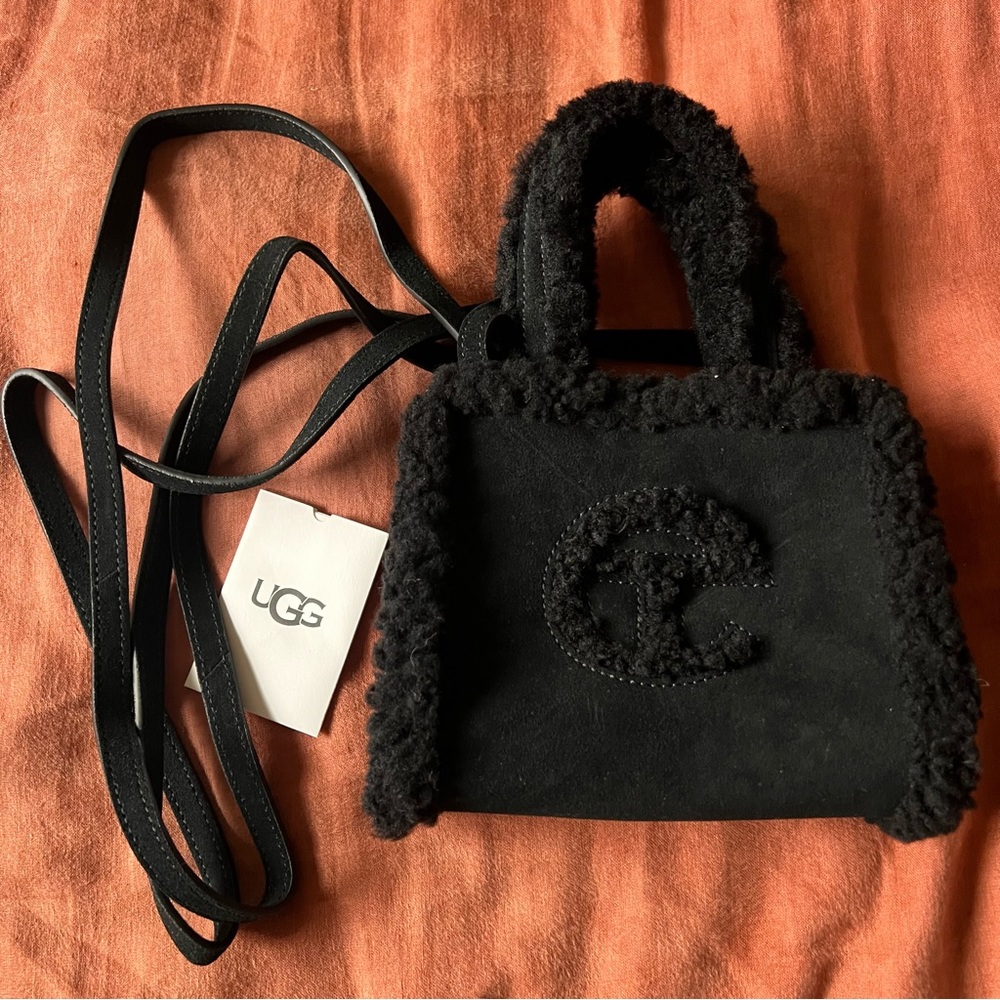 UGG x TELFAR mini black suede shopper